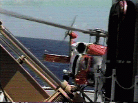 HH-60 seconds before Touch Down while underway