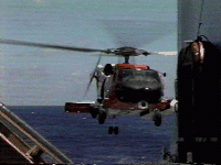 HH-60 Preparing the final appoach while underway